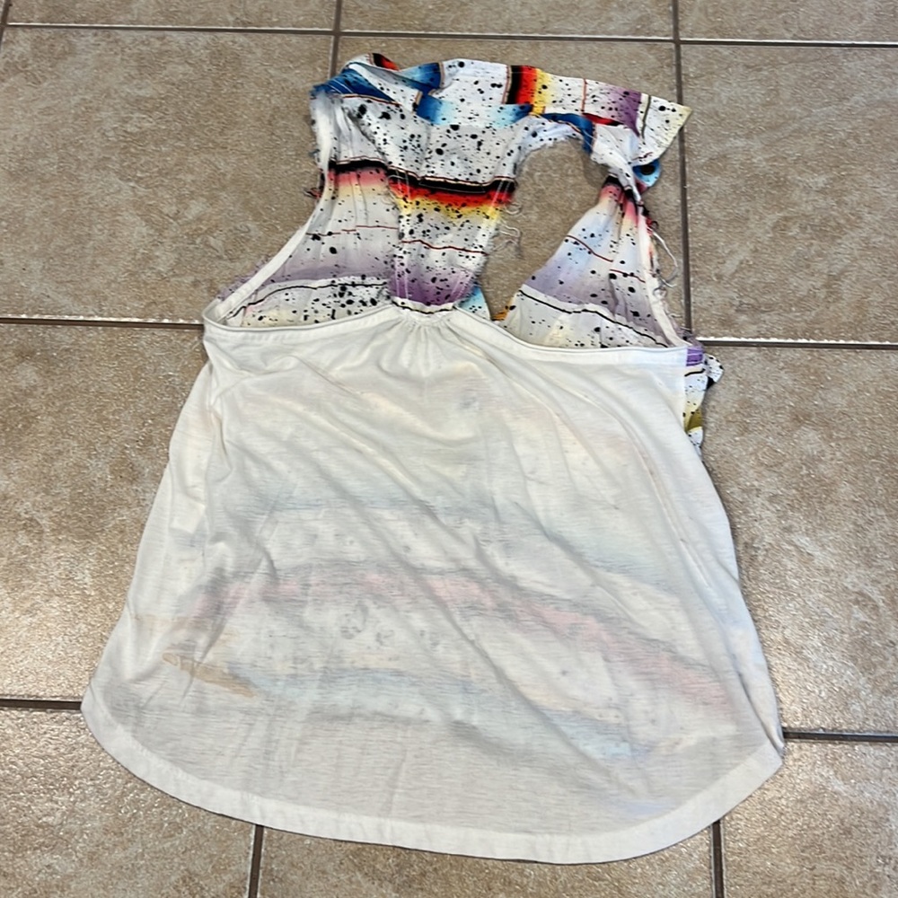 Seneca Rising PacSun Striped Inkblot Collared Button Down Tank Size Small - Picture 2 of 7
